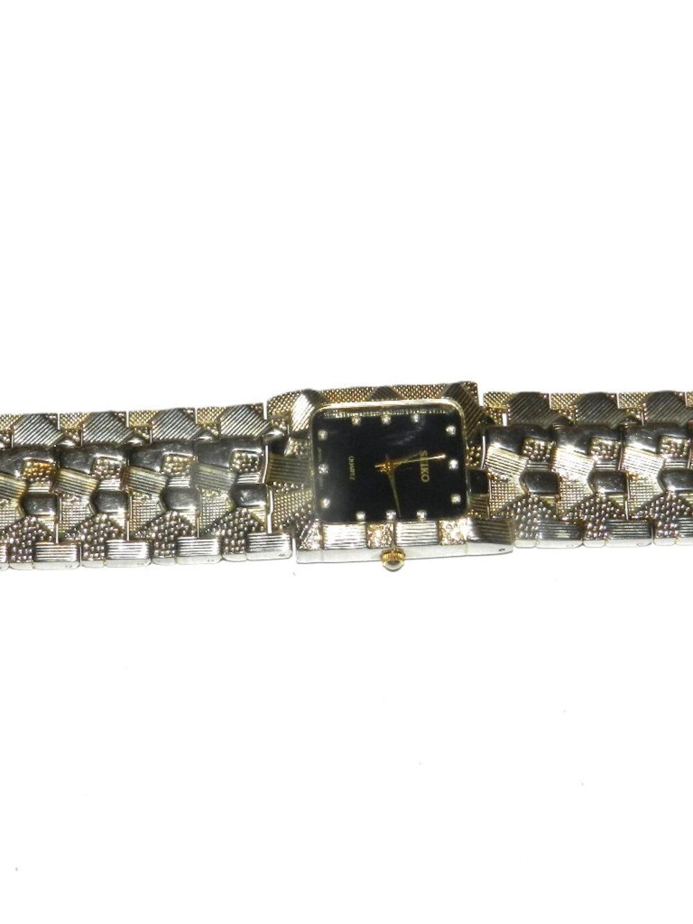Seiko Unisex Watch With White Square Dial And Stainless Steel